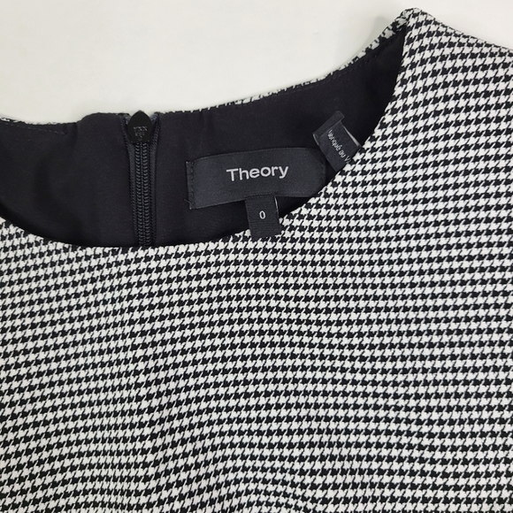 THEORY Houndstooth Fitted Sheath Dress sz 0 - Picture 4 of 5